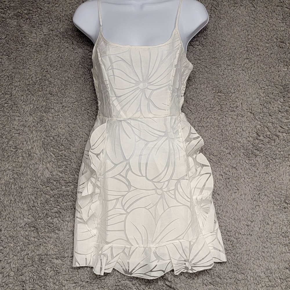 UNKNOWN WOMENS MEDIUM OFF WHITE SUMMER DRESS MIDI